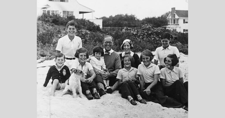 Kennedy family at Hyannis Port on September 4, 1931, including Rosemary Kennedy